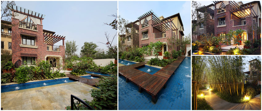 现代别墅景观设计  方田木子和天津客户一起体会水中的寂静